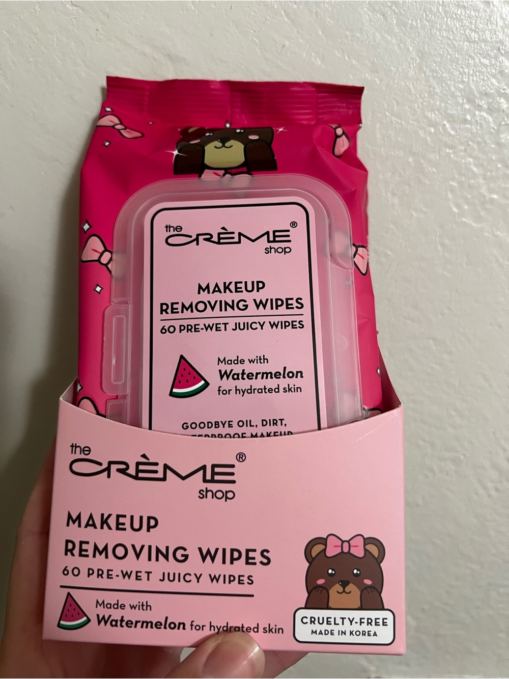 The Crème Shop Pink Watermelon Makeup Removing Wipes - 60 Count